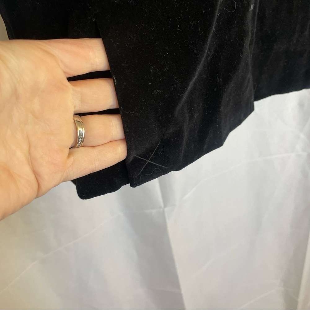 DIANE GILMAN Women’s Velvety Black Blazer Silver Button Sport Coat Jacket Small‎ - Picture 10 of 11